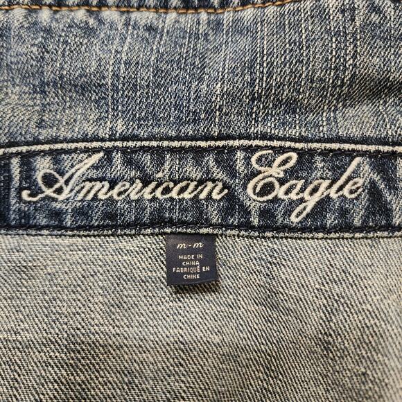 American Eagle Outfitters Denim Front Pockets Faded Jacket, Size Medium - Picture 4 of 14